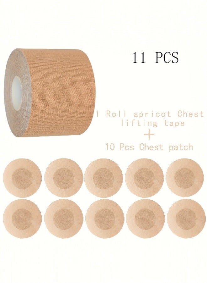 شريط لاصق للصدر مع 10 أغطية حلمات لاصقة - Image 2